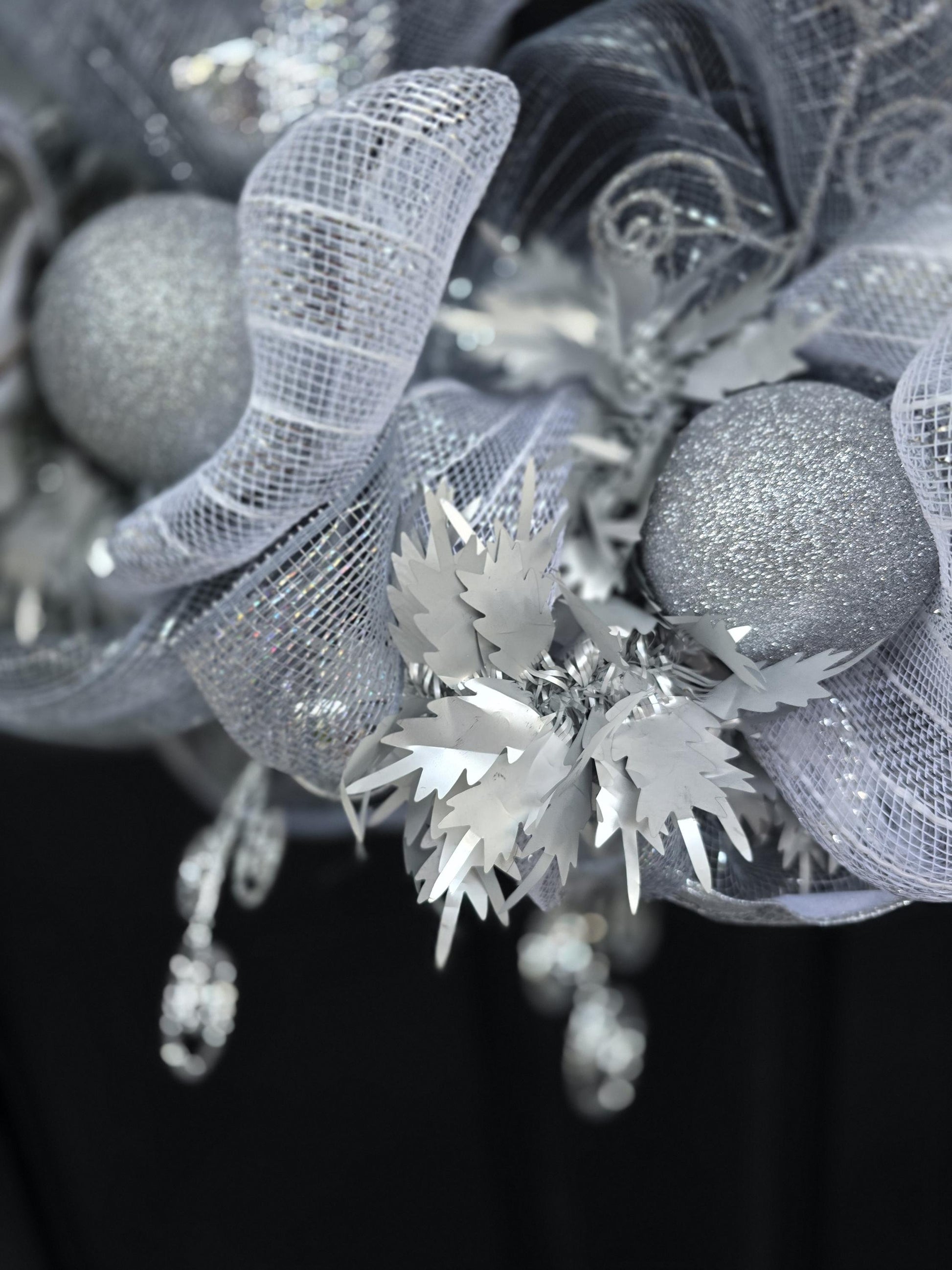 Silver Luxury Christmas Wreath Front Door Luxury Home Decorations Xmas Winter Mantle Decor Holiday Wreath Advent Swag Silver Theme - Hats By Cressida
