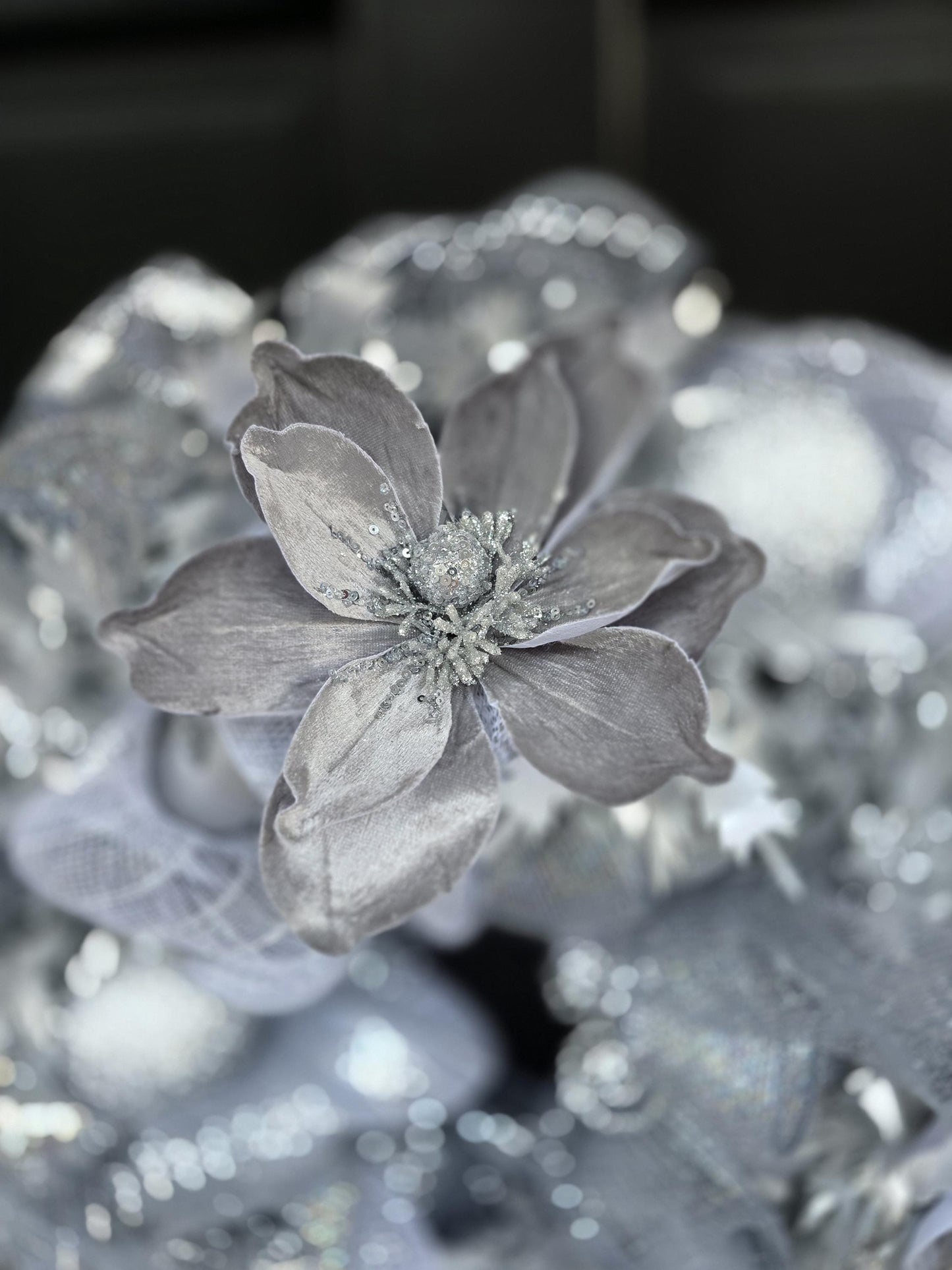 Silver Luxury Christmas Wreath Front Door Luxury Home Decorations Xmas Winter Mantle Decor Holiday Wreath Advent Swag Silver Theme - Hats By Cressida