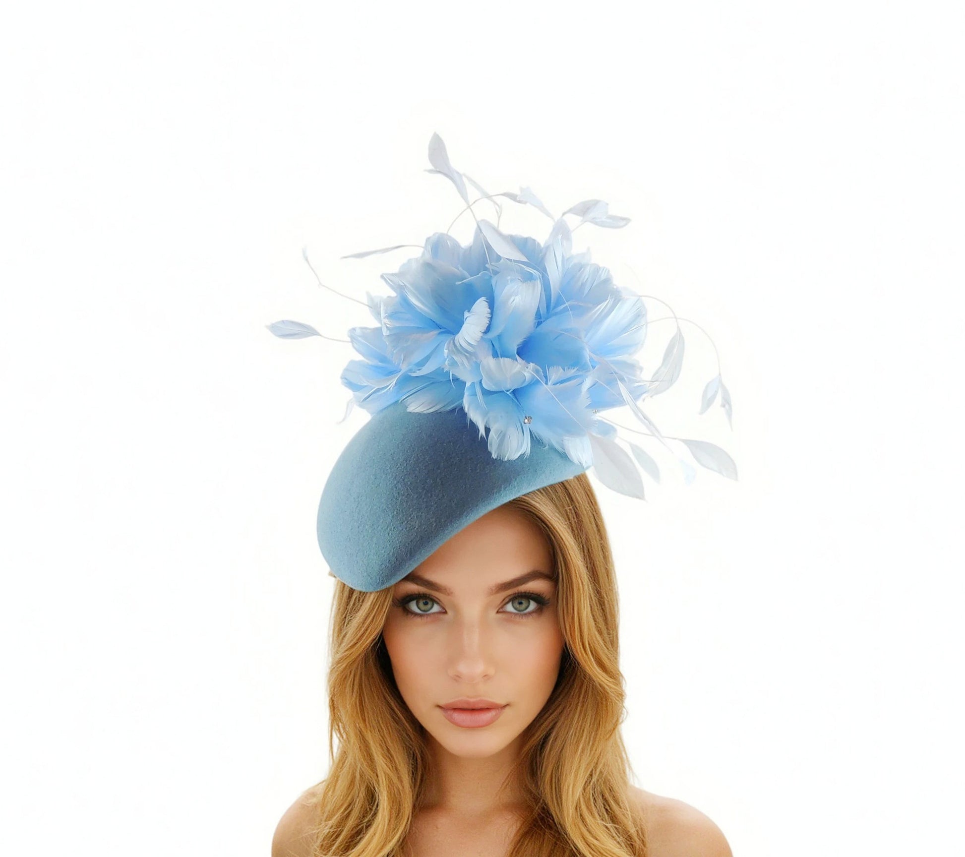 Sophie - Autumn & Winter Winter Wedding Feather Percher Hat - Hats By Cressida