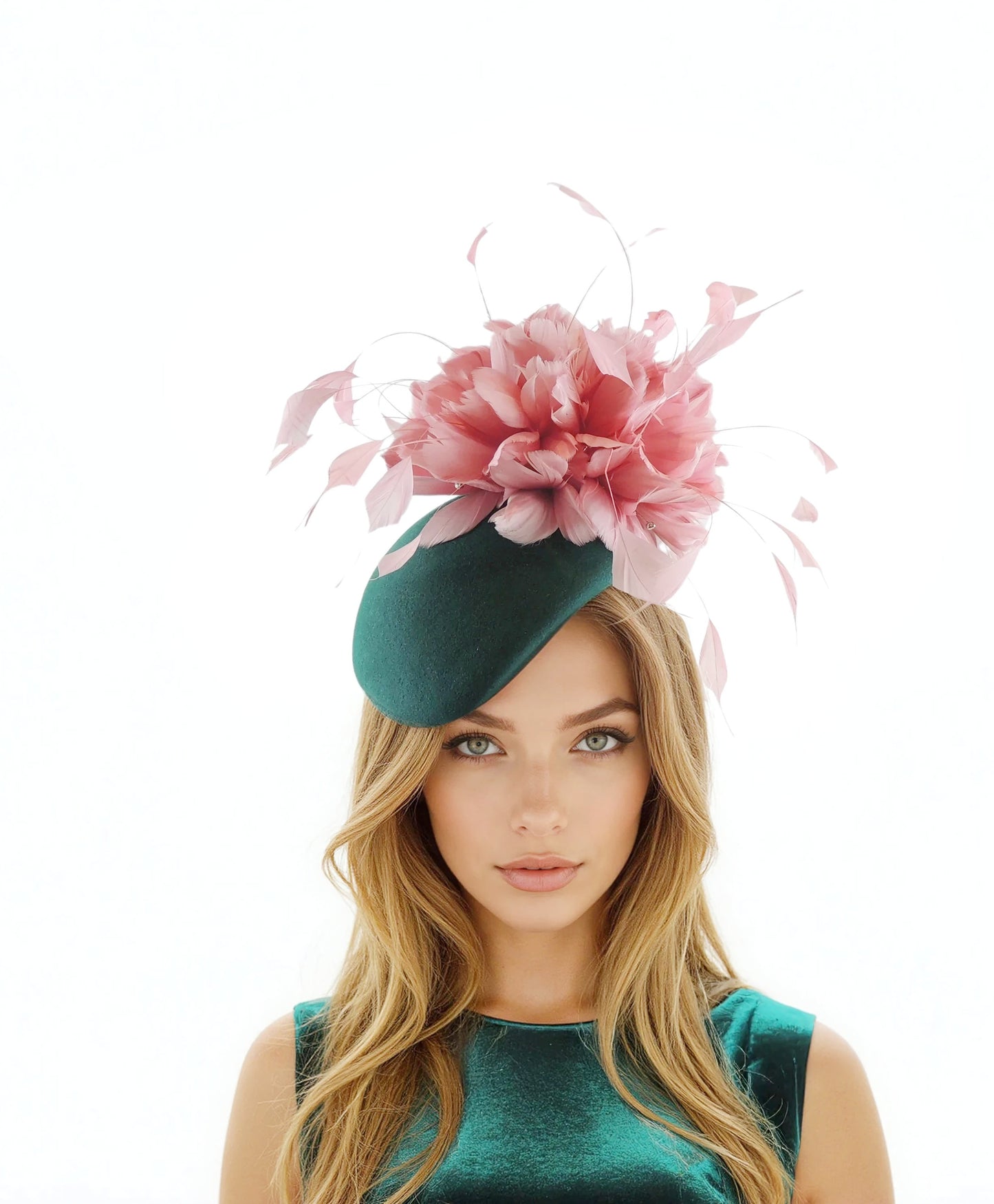 Sophie - Autumn & Winter Winter Wedding Feather Percher Hat - Hats By Cressida