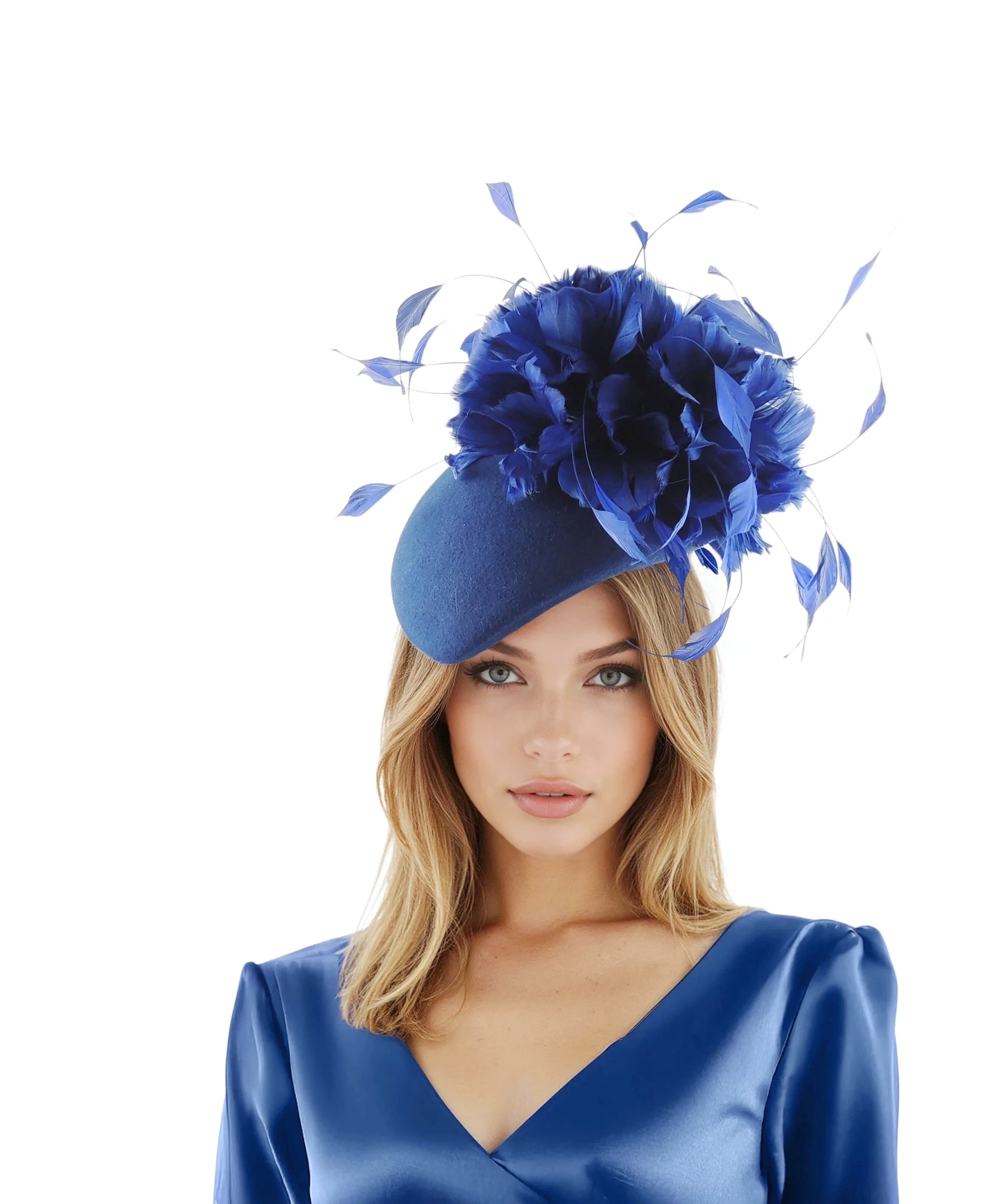 Sophie - Autumn & Winter Winter Wedding Feather Percher Hat - Hats By Cressida