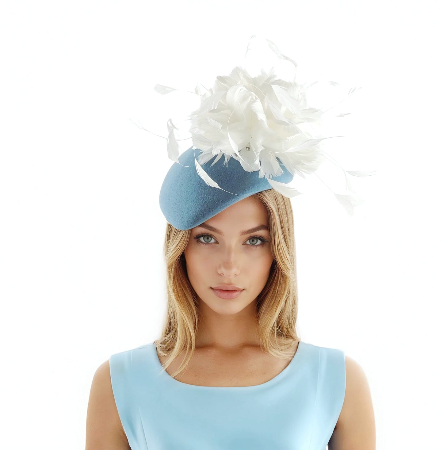 Sophie - Autumn & Winter Winter Wedding Feather Percher Hat - Hats By Cressida