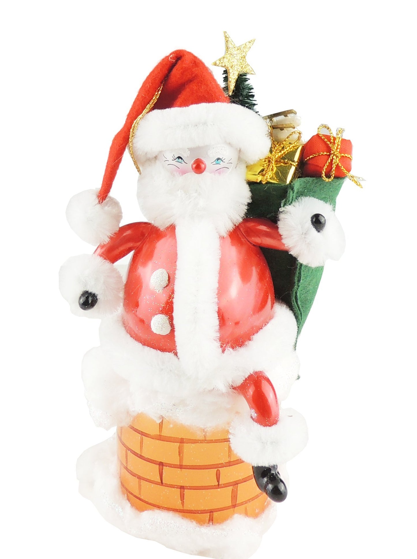 Stunning Italian Luxury Hand Blown Glass Traditional Keepsake Decoration Christmas Tree Ornament Bauble Winter Novelty Stuff Garland Present Figurine Its Time To Go Santa Claus Chimney Bag Present - Hats By Cressida