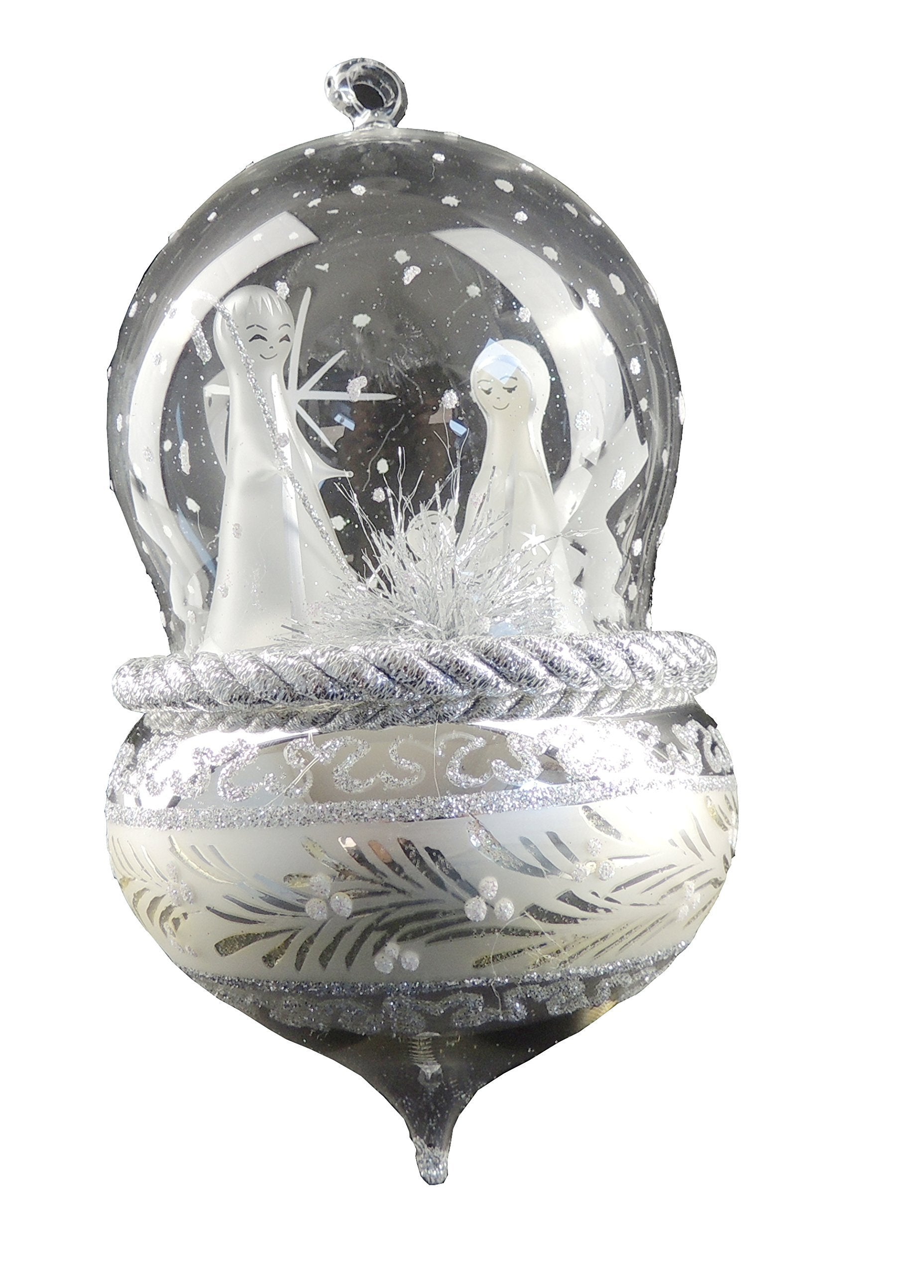 Stunning Italian Luxury Hand Blown Glass Traditional Keepsake Decoration Decorative Christmas Tree Ornament Bauble Winter Novelty Stuff Garland Present Figurine Nativity Scene Joseph, Jesus and Mary - Hats By Cressida