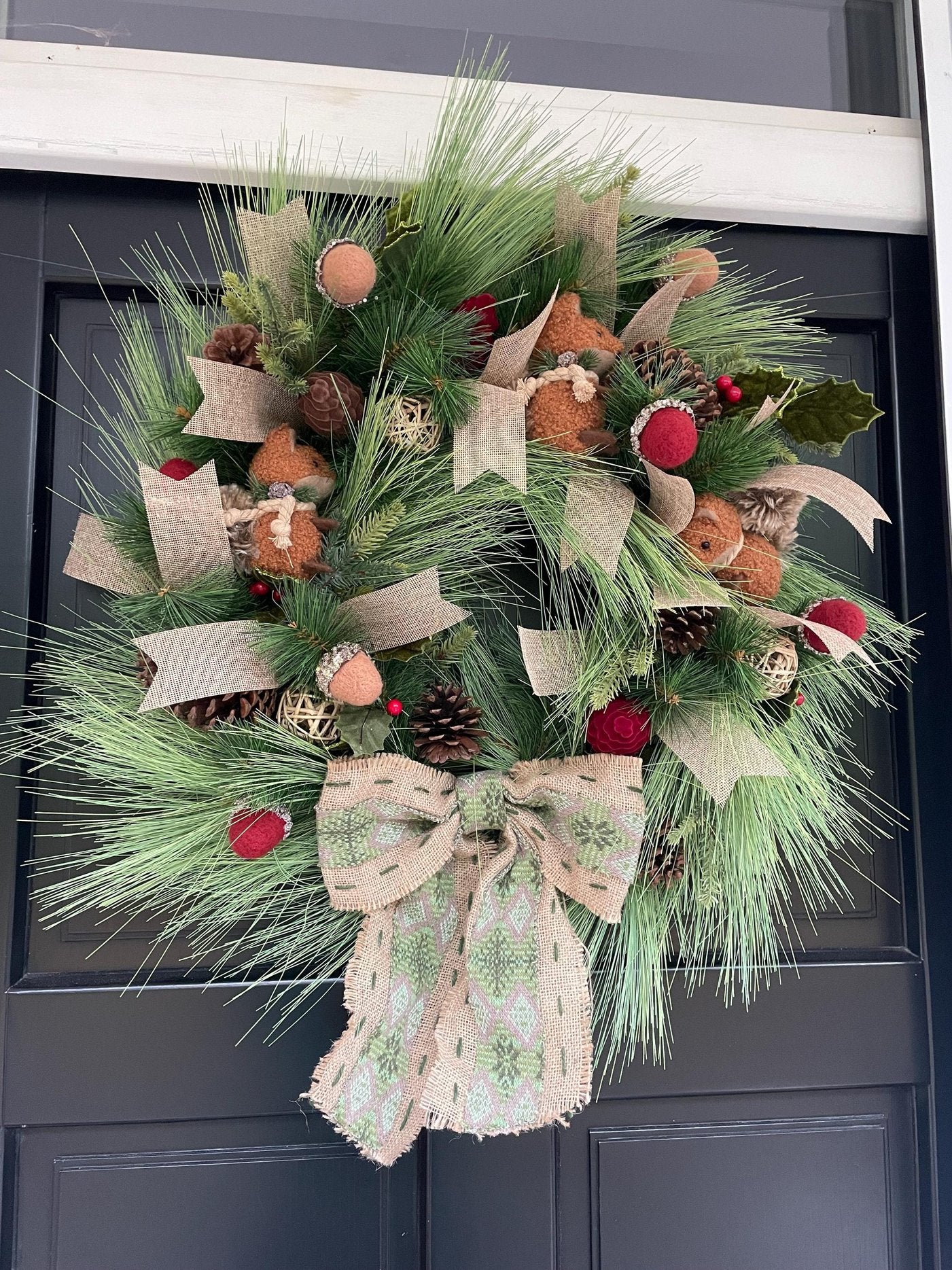 Traditional Wreath, Farmhouse Wreath, Green Wreath, Luxury Christmas Wreath, Christmas Decor, Christmas Decoration, Home Decor, Door Wreath - Hats By Cressida