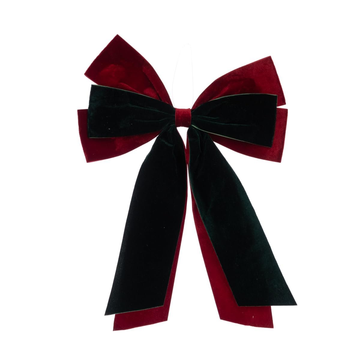 XL Velvet Soft Mix Red Green Festive Bow Hanging Christmas Bow Xmas Tree Wreaths Decor Decoration - Hats By Cressida