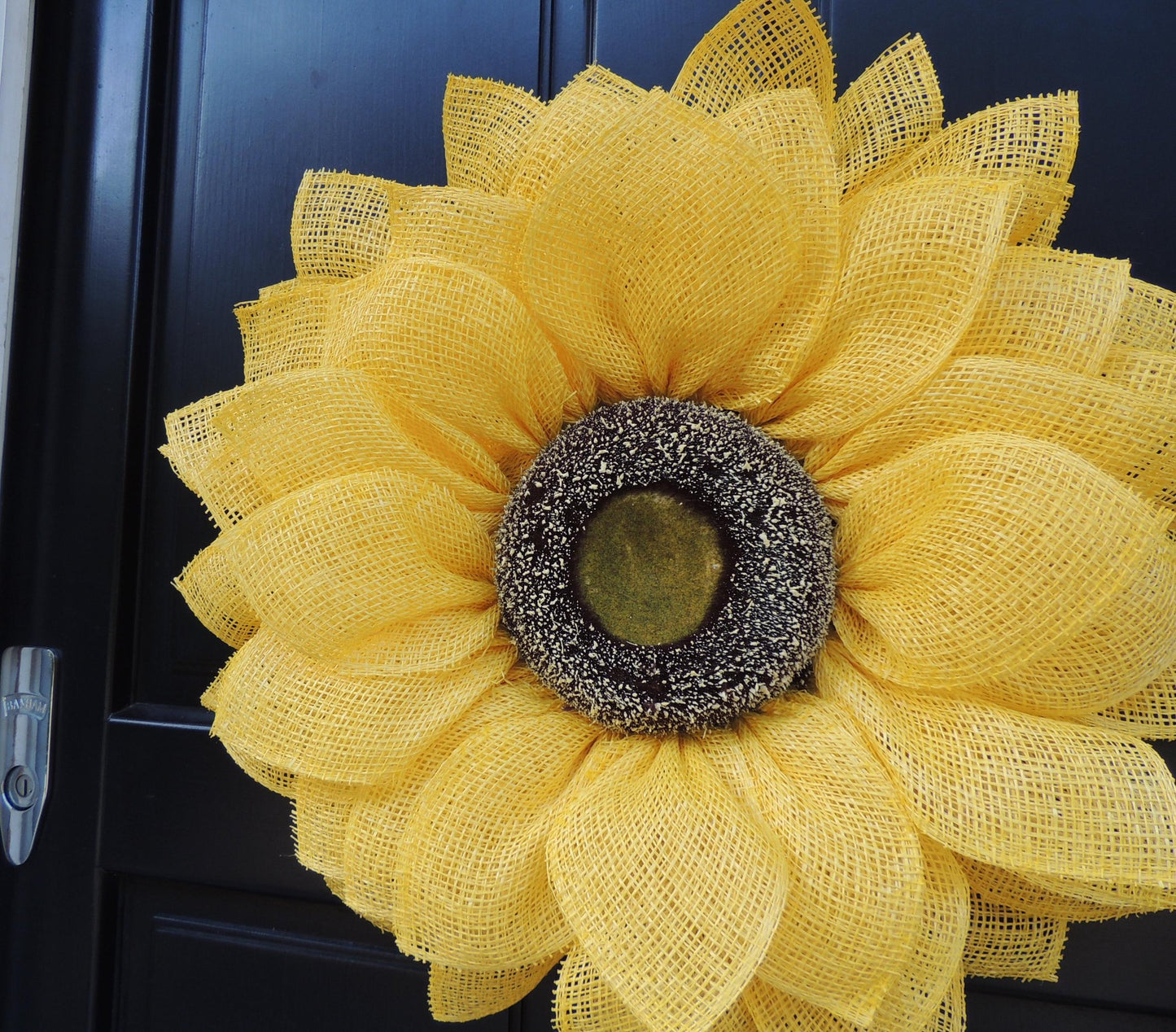 Yellow Sunflower Front Door Wreath Outdoor Summer Decor Flower Hanger Wall Decoration Housewarming Gift Welcome Autumn Farmhouse Rustic - Hats By Cressida