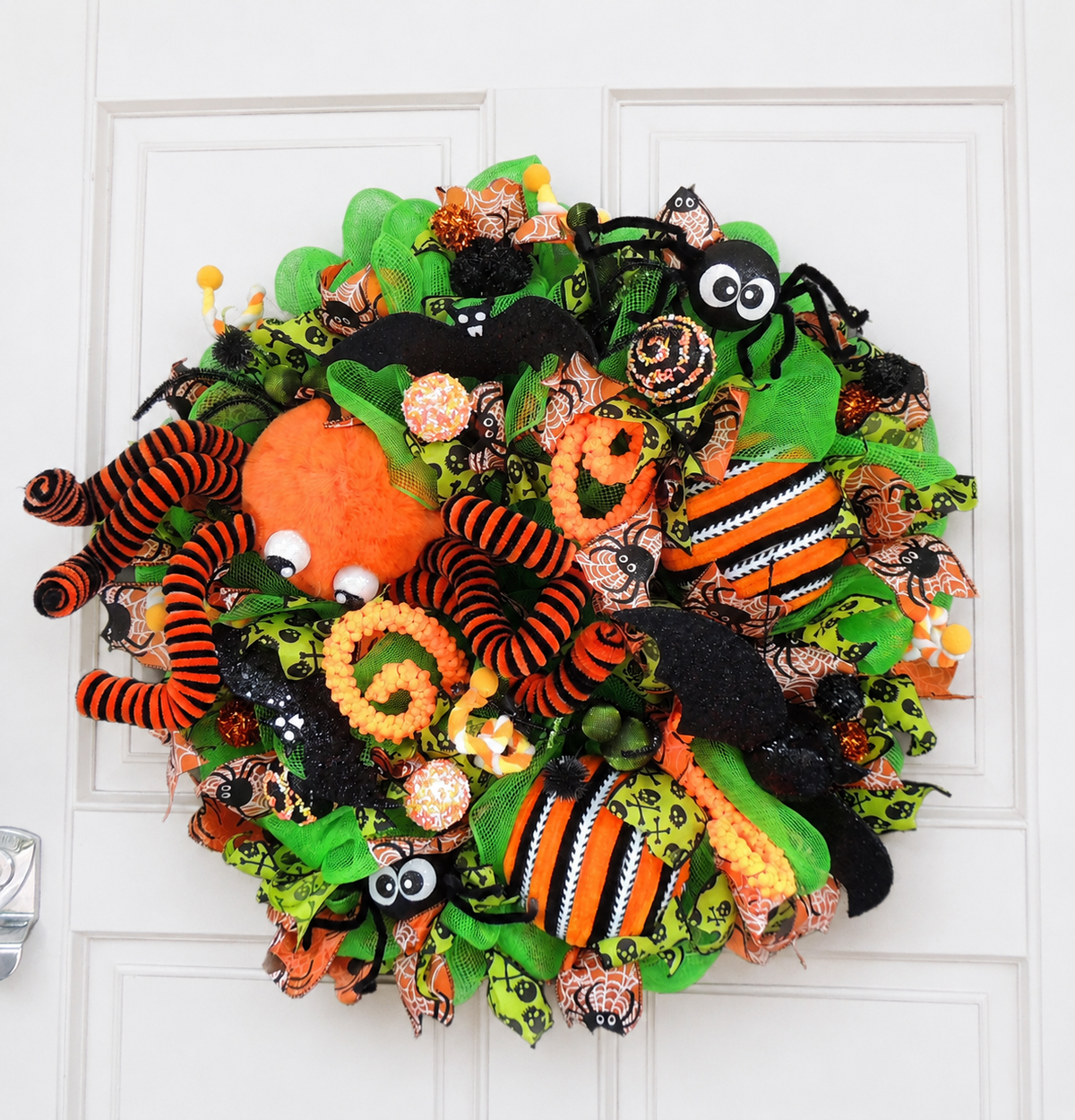 Large Spider Halloween Wreath 50cm | Trick or Treat Front Door Wreath