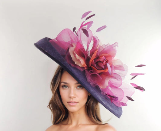 Adriana X-Large Mother of The Bride Ascot Fascinator Hat