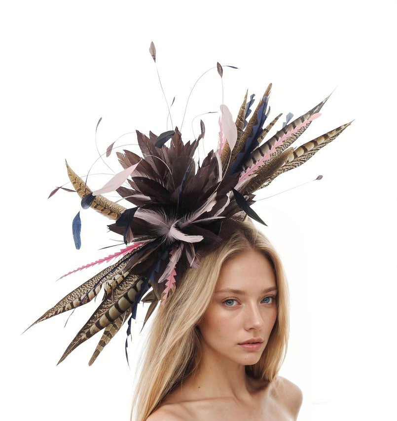 Marlie Pheasant Feather Ascot Fascinator Hat