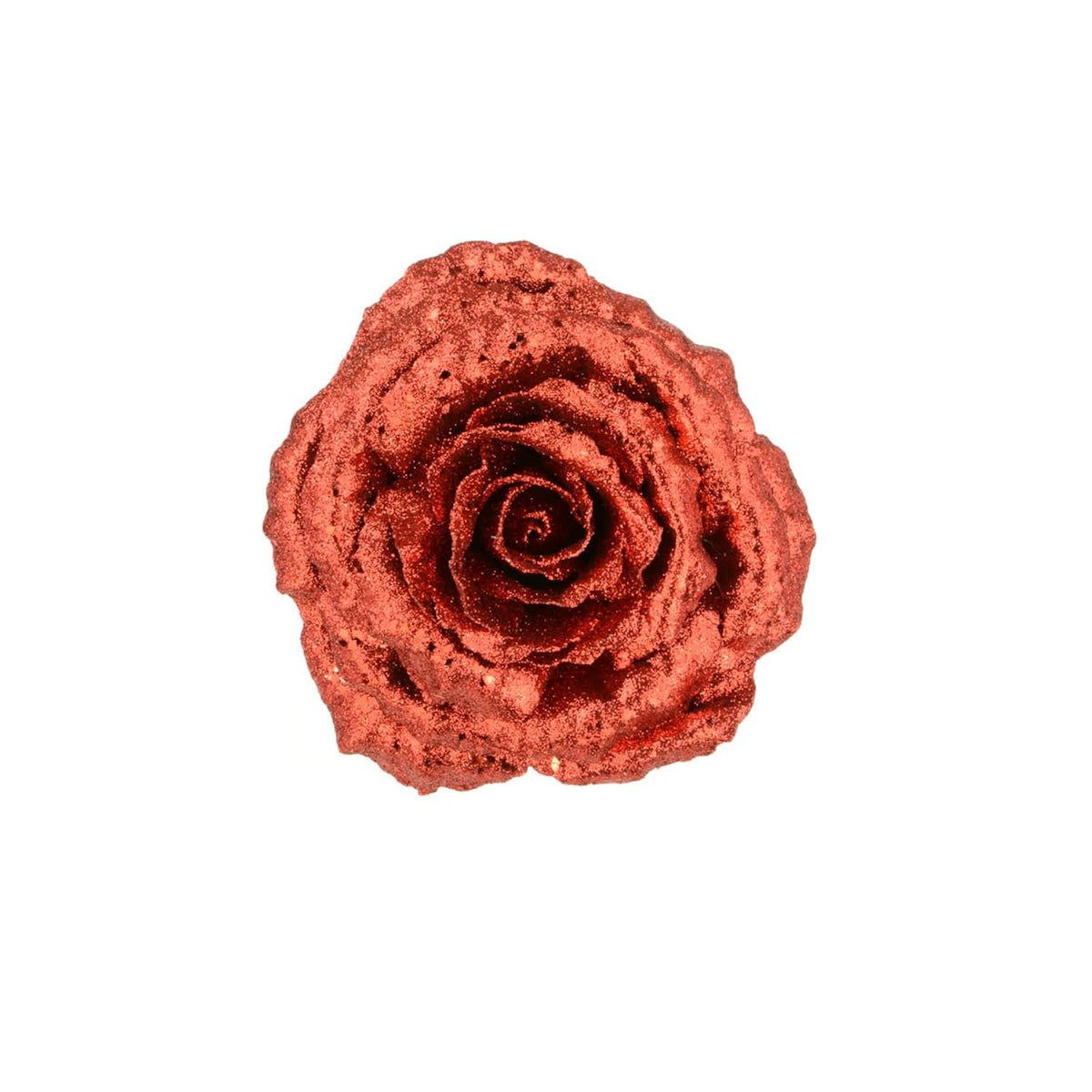 Very Large Glitter Rose Christmas Tree Clip Decoration