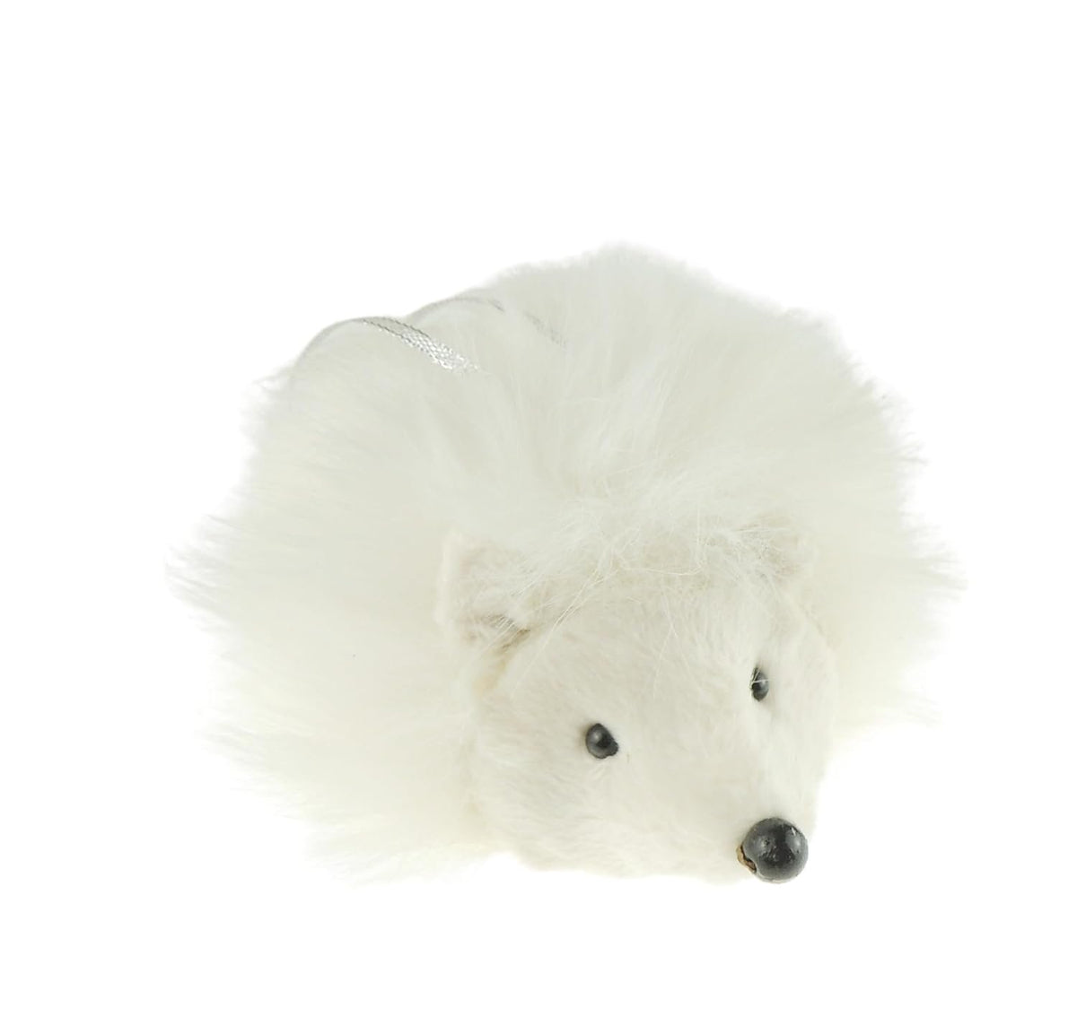 Winter White Fluffy Hedgehog Christmas Tree Hanging Ornament