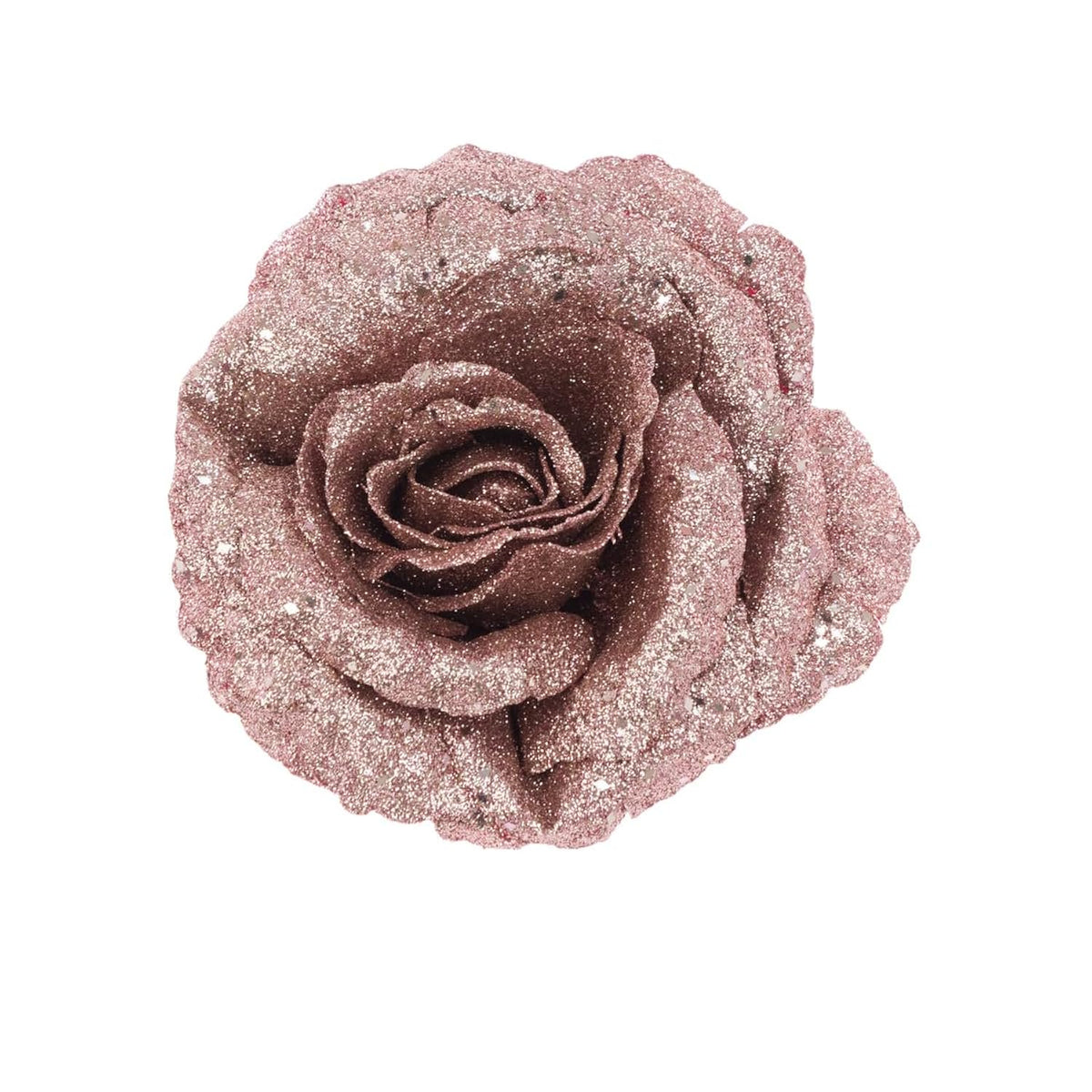 Very Large Glitter Rose Christmas Tree Clip Decoration