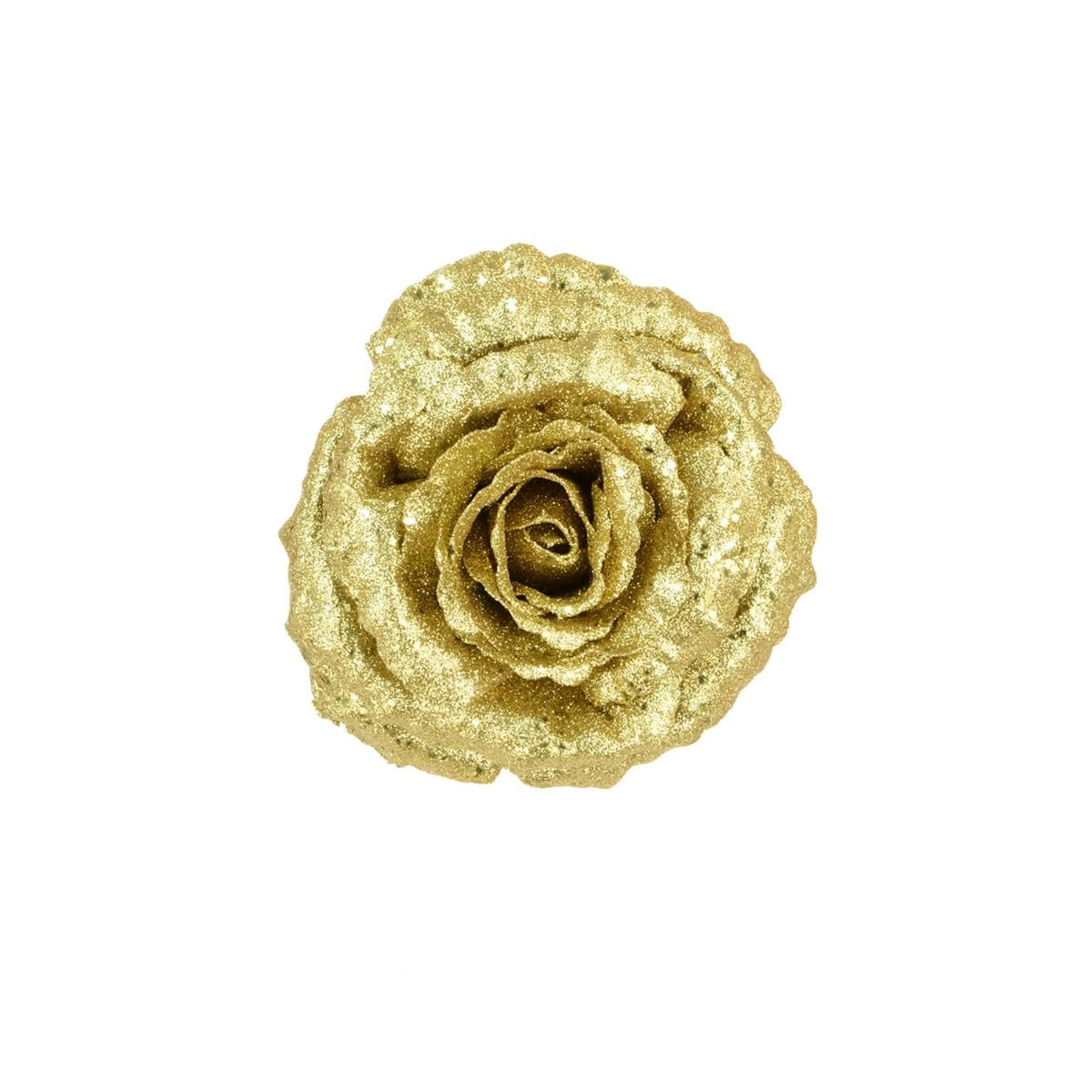 Very Large Glitter Rose Christmas Tree Clip Decoration
