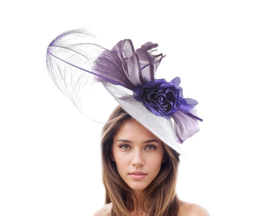 Lilac Purple Lavender Kentucky Derby Hats Royal Ascot Church Races Day Tea Garden Party Wedding Formal Occasion Custom Woman Statement Hat