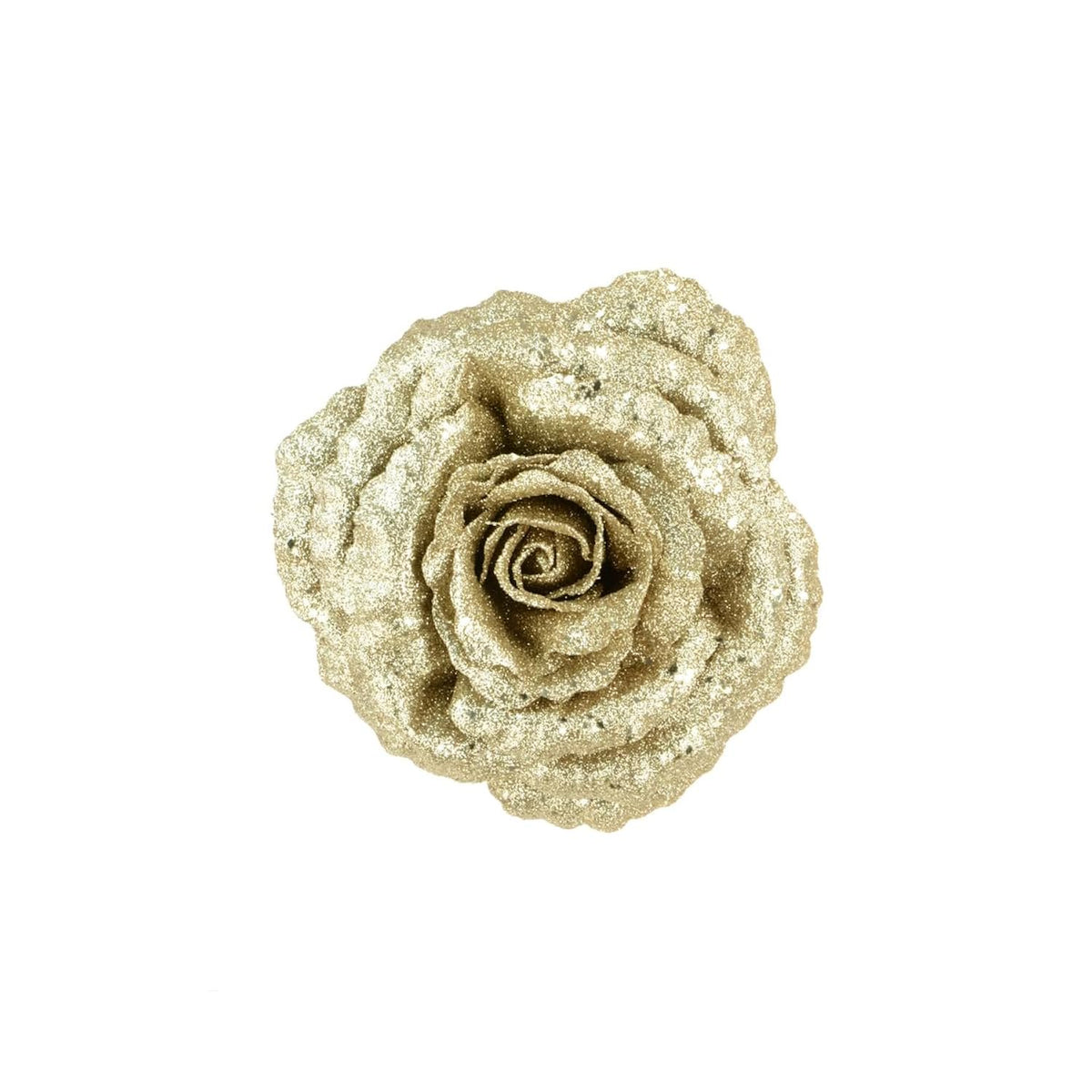Very Large Glitter Rose Christmas Tree Clip Decoration