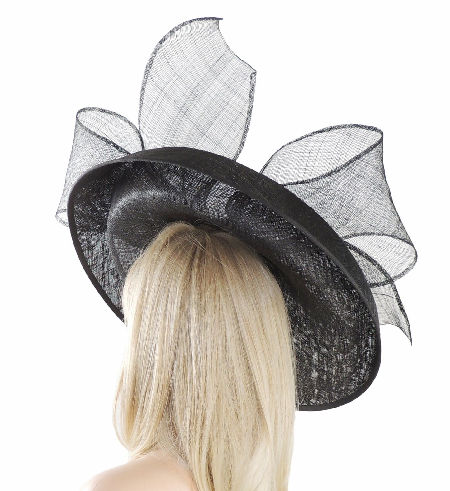 Black Statement Hatinator Kentucky Derby Fascinator Womens Ascot Headwear Ladies Day Hats Formal Occasion Feather Headpiece High Tea Party
