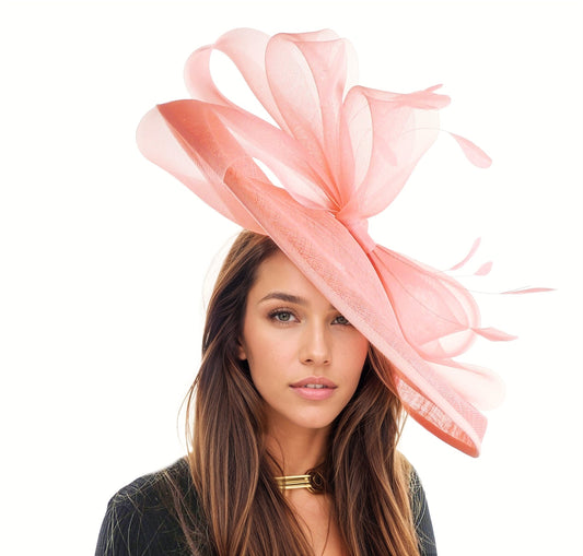 Coral Pink Hatinator Fascinator Royal Ascot Kentucky Derby Melburne Cup Weddings Cocktail Tea Party Ladies Day Headpiece Headwear Hat SALE