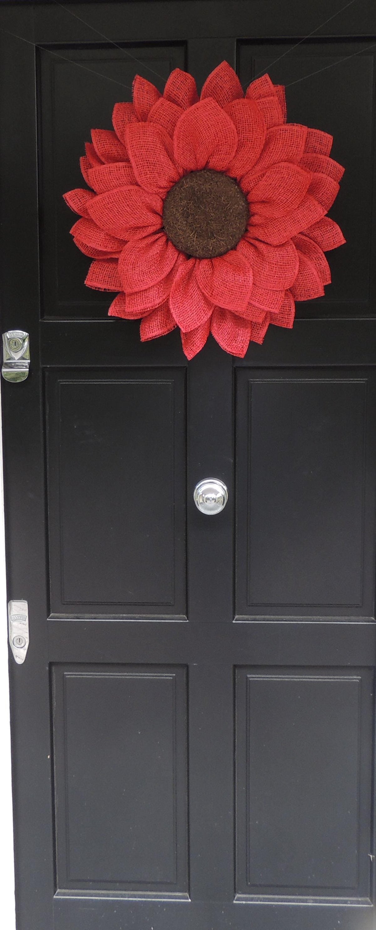 Large Red Daisy Flower Wreath 55cm | Summer & Year Round Front Door Wreath