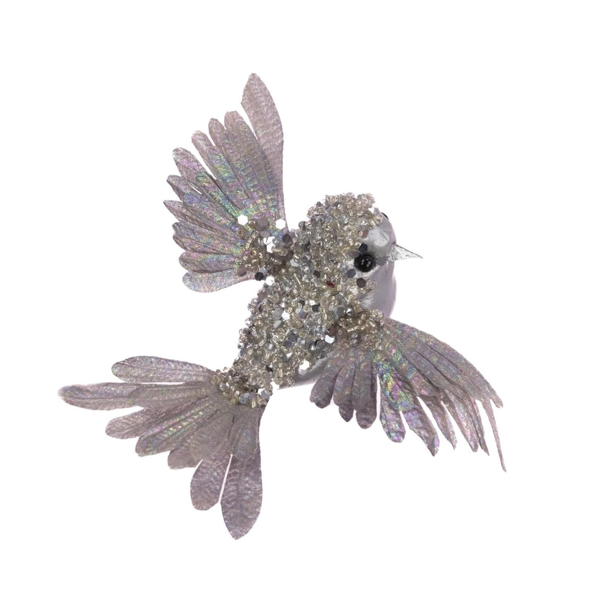 Sparkly Beaded Crystal Bird Clip-on Tree Decoration