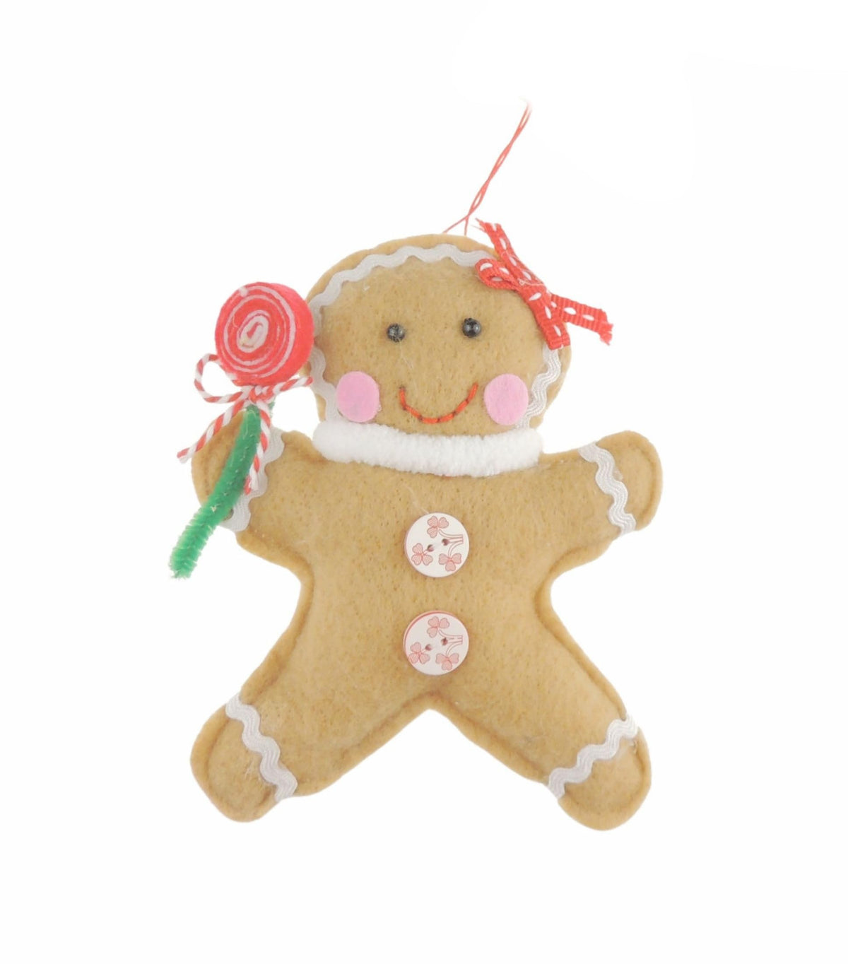 High End Quality Felt Christmas Hanging Tree Decoration Christmas Tree Decoration Hanging Ornament Bauble Traditional Holiday Decor Gift Xmas Trendy Bow Lolipop Smile Small Gingerbread