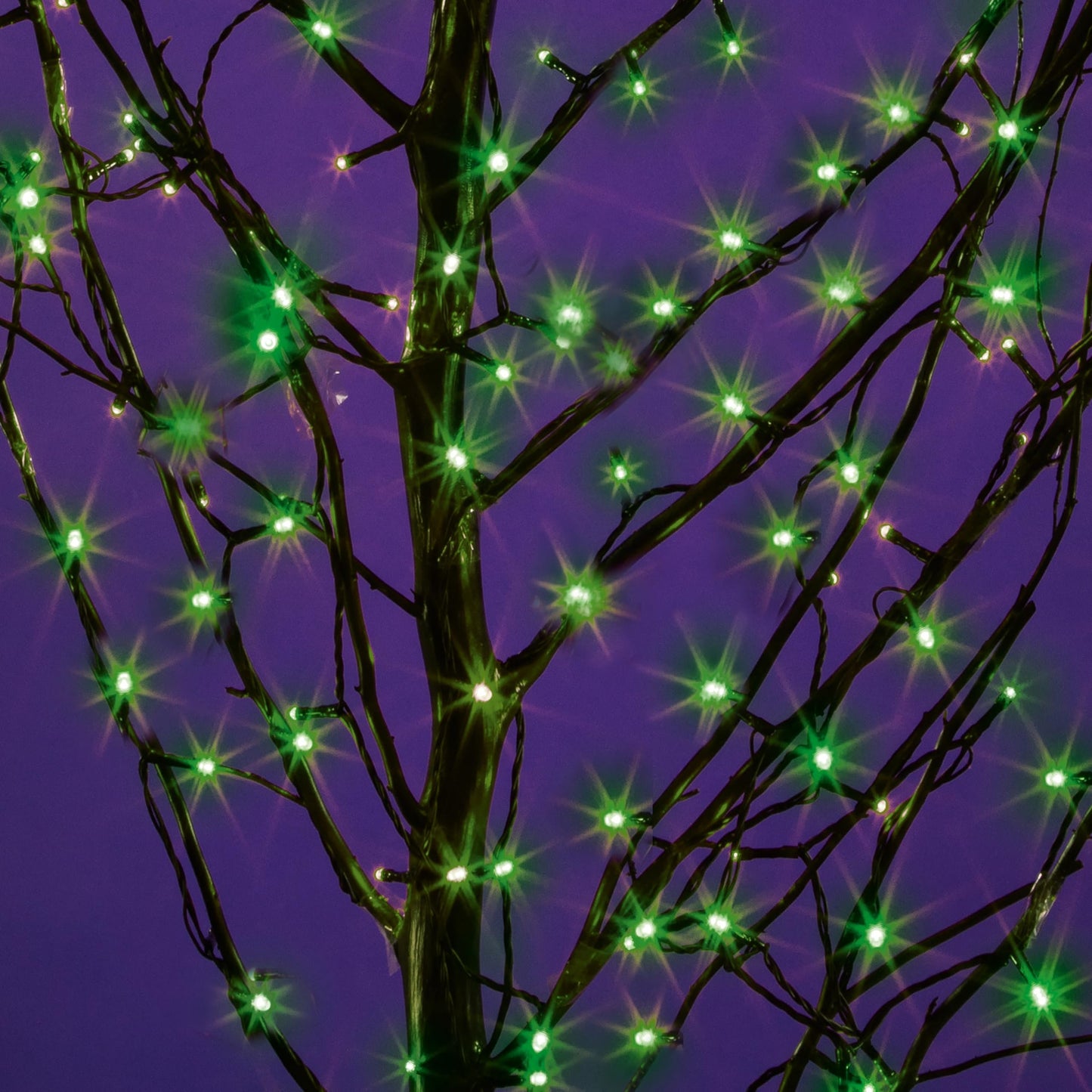 Premier Indoor Outdoor LED Halloween Lights Green 200 Supabrights 16 Metres Multi Action with Timer Halloween Decoration Scary