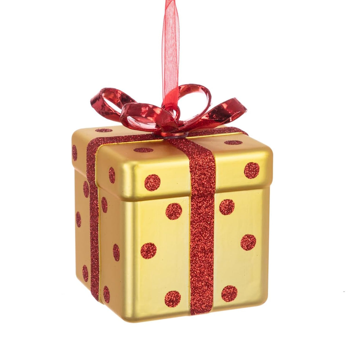 Shatterproof Gift Present Glitter Box Christmas Tree Decoration Ornament
