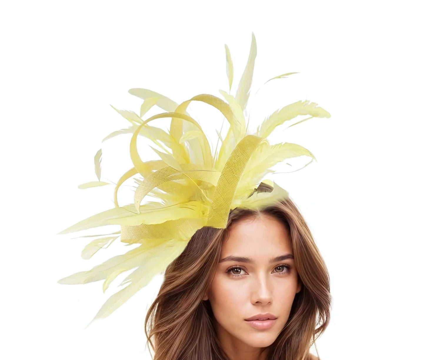 Lemon Yellow Statement Fascinator Hatinator Hat Kentucky Derby Oaks Ladies Royal Ascot Weddings Garden Cocktail Tea Parties Headpiece Butter