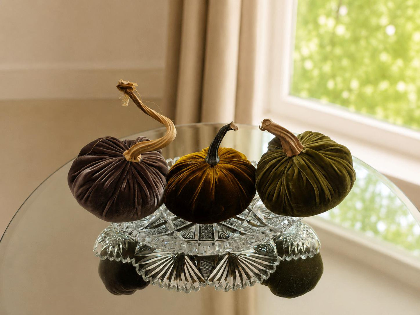 SET 3 X-SMALL Harvest Fall Silk Velvet Pumpkins, Cozy Home Decor, Autumn Wedding Centerpiece, Thanksgiving, Modern House Decor