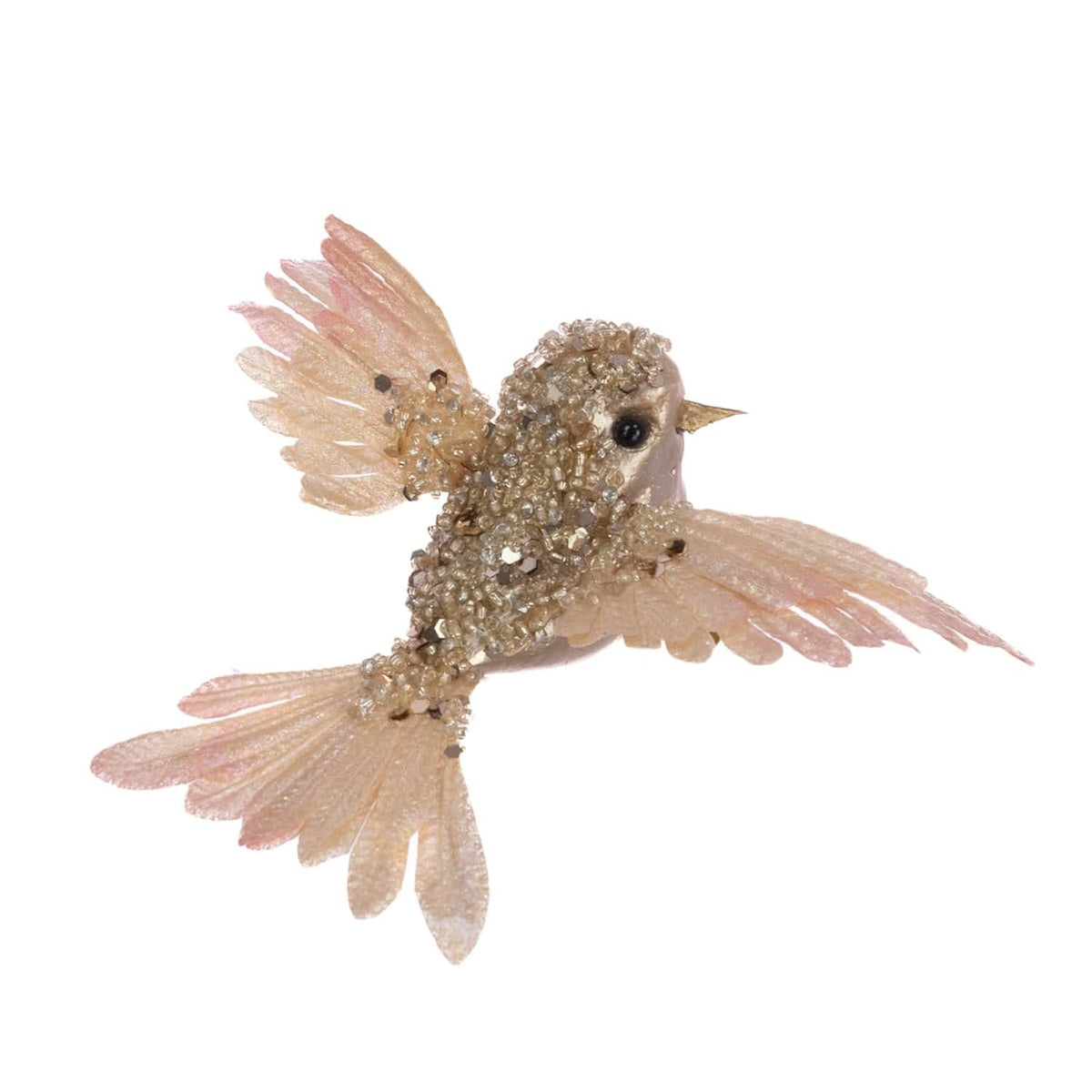 Sparkly Beaded Crystal Bird Clip-on Tree Decoration