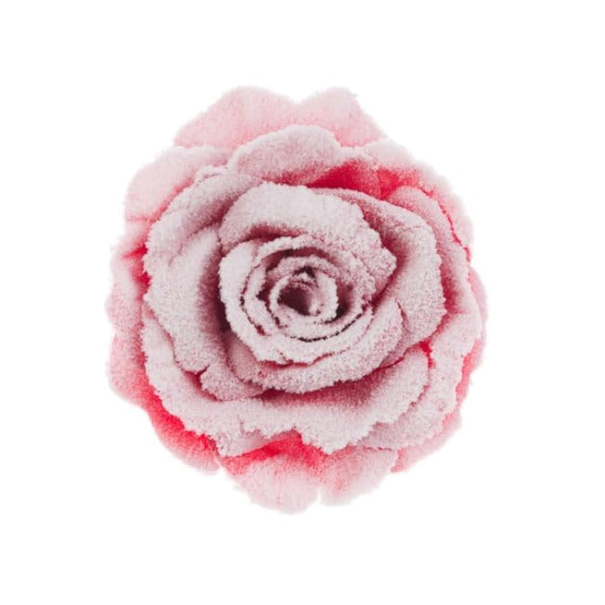 Large Flocked Snowy Rose Christmas Tree Clip Decoration