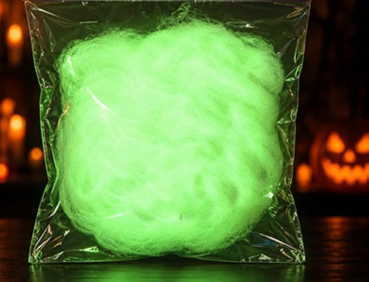 Glow in the Dark Spider Web Halloween Decoration 58g