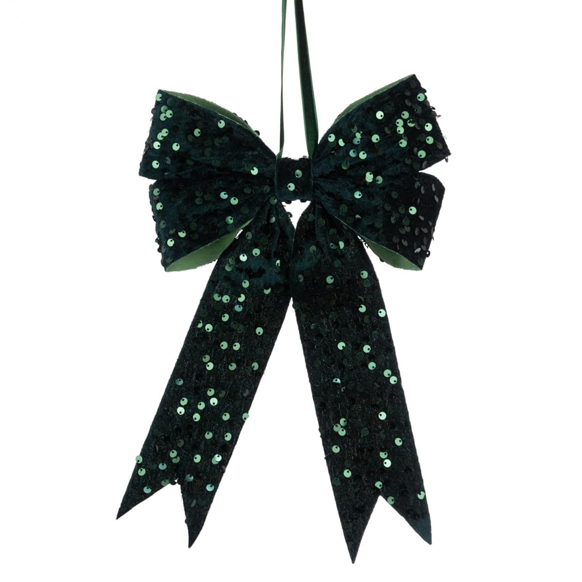 Large Velvet Sequin Christmas Tree Topper Bow 30cm