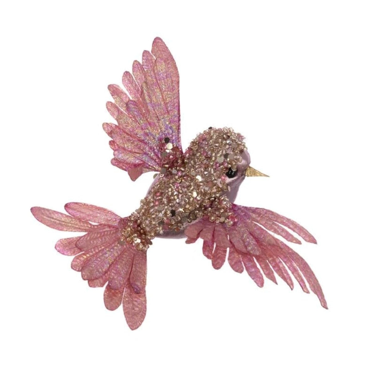 Sparkly Beaded Crystal Bird Clip-on Tree Decoration