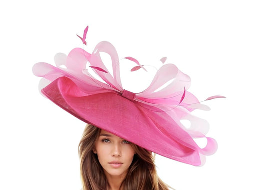 Fuchsia Hot Pink Baby Pink Statement Hatinator Kentucky Derby Fascinator Womens Ascot Headwear Ladies Day Hats Formal Occasion Fancy Hat