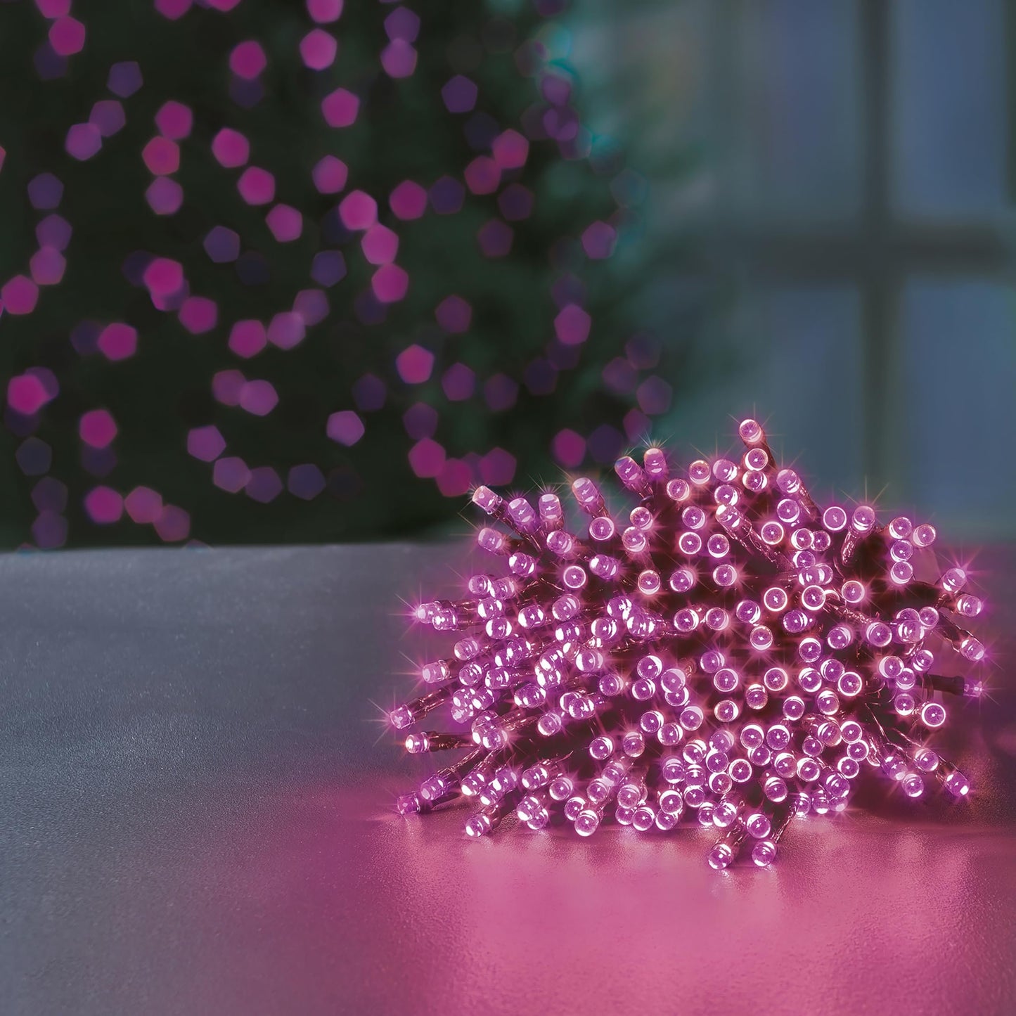 Premier Indoor Outdoor LED Halloween Lights Green 200 Supabrights 16 Metres Multi Action with Timer Halloween Decoration Scary