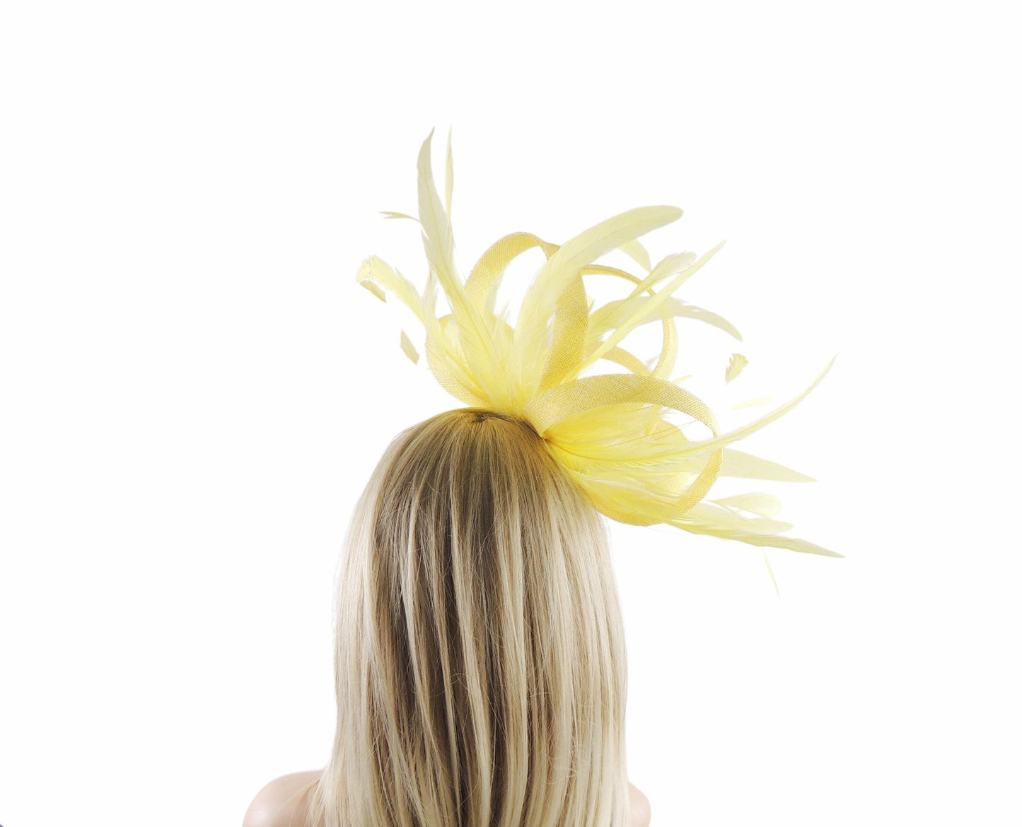 Lemon Yellow Statement Fascinator Hatinator Hat Kentucky Derby Oaks Ladies Royal Ascot Weddings Garden Cocktail Tea Parties Headpiece Butter