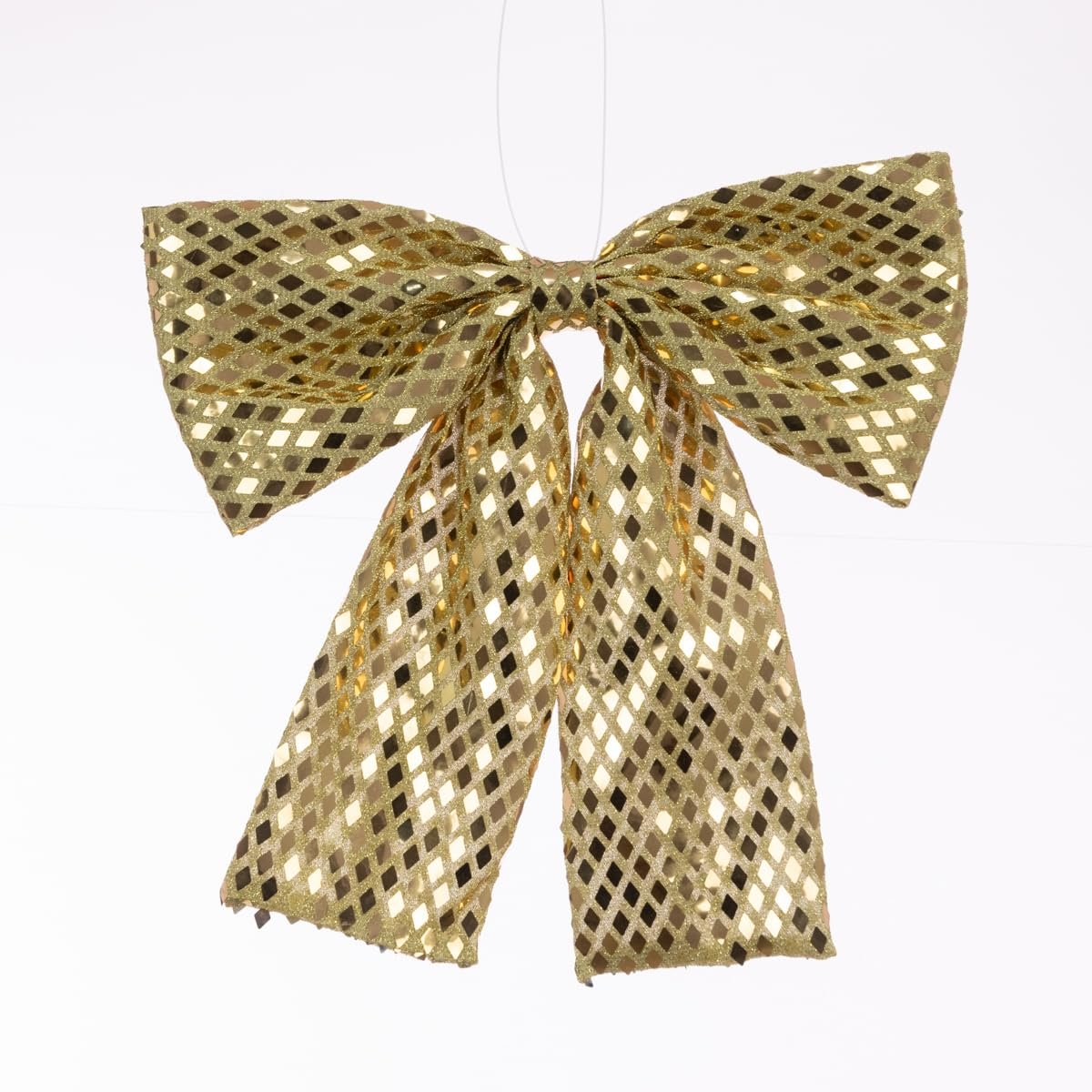 Glitter Sequin Sparkly Gold Festive Soft Bow Hanging Christmas Party Xmas Decor Decoration