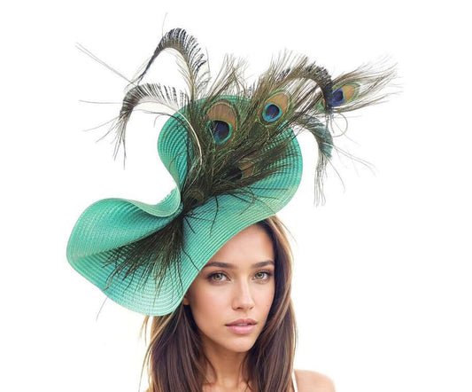 Melinda Peacock Feather Kentucky Derby Fascinator Hat