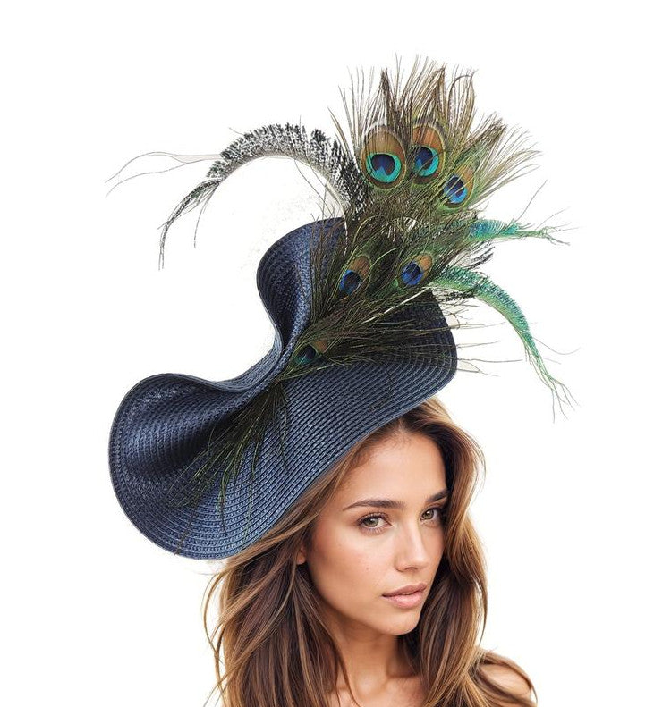 Melinda Peacock Feather Kentucky Derby Fascinator Hat