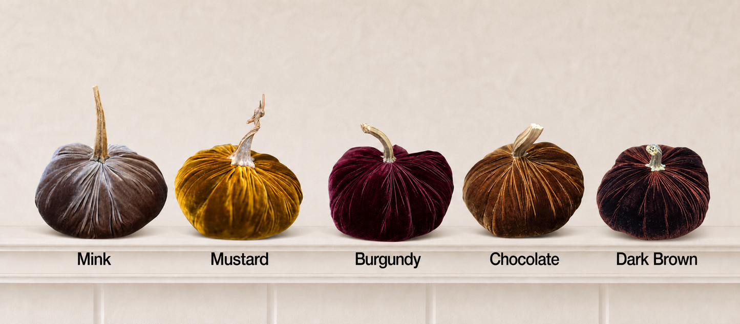 Large Silk Velvet Pumpkin – Wedding & Autumn Table Centrepiece