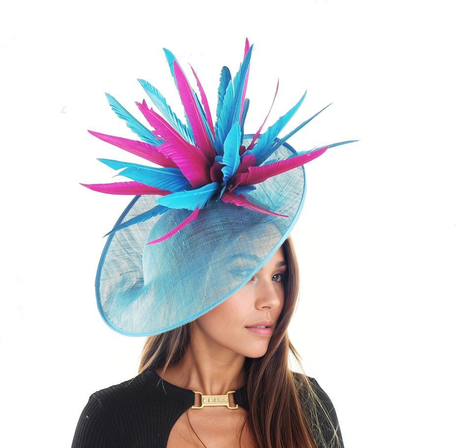 Monique Feather Saucer Disc Ascot Fascinator Hat