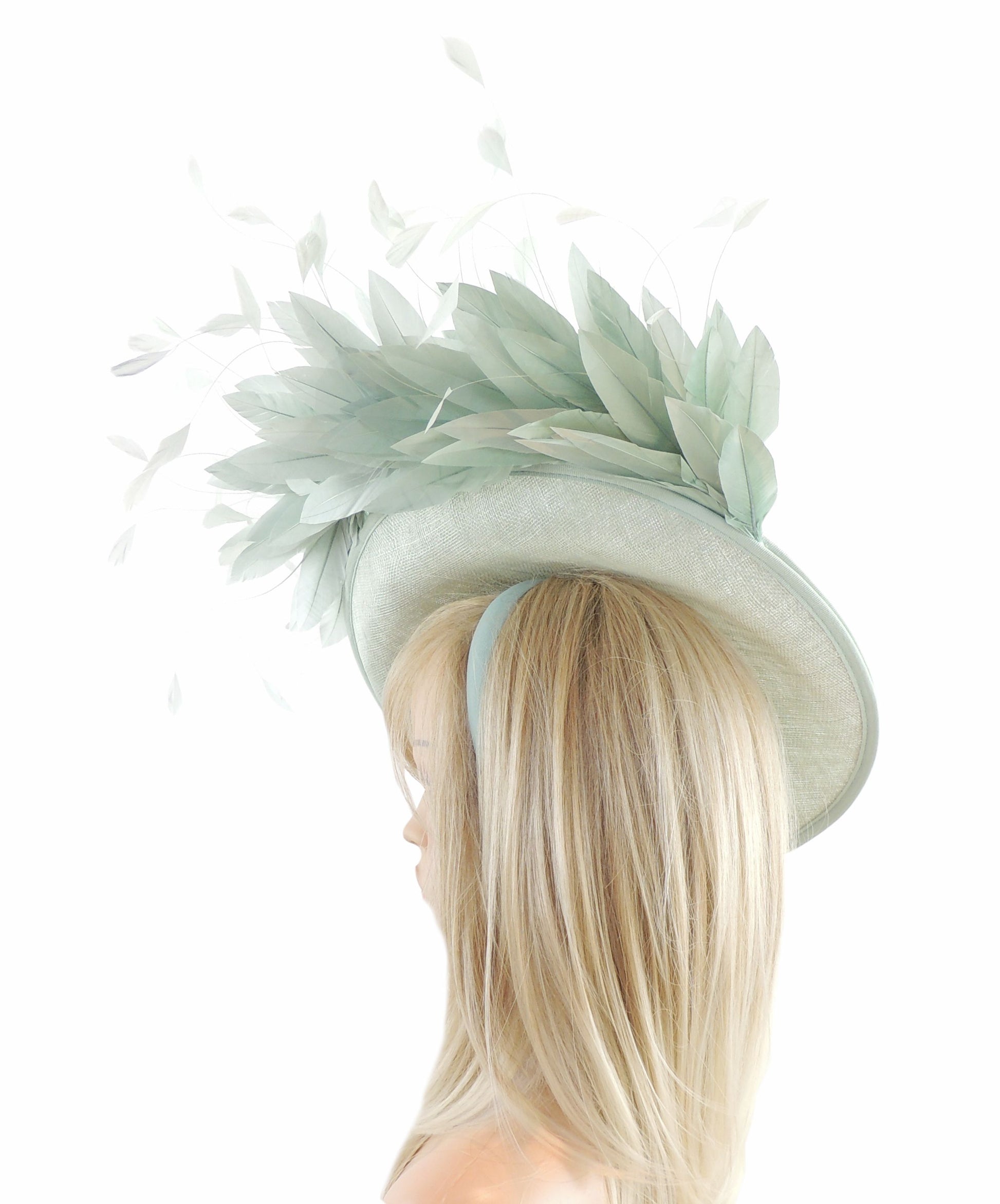 Aneska Feather Saucer Disc Ascot Fascinator Hat - Hats By Cressida