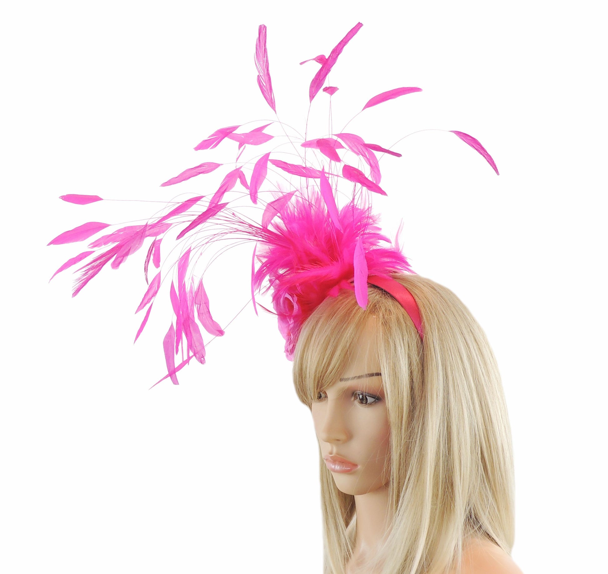 Gerrie Silk Flower Feather Fascinator - Hats By Cressida
