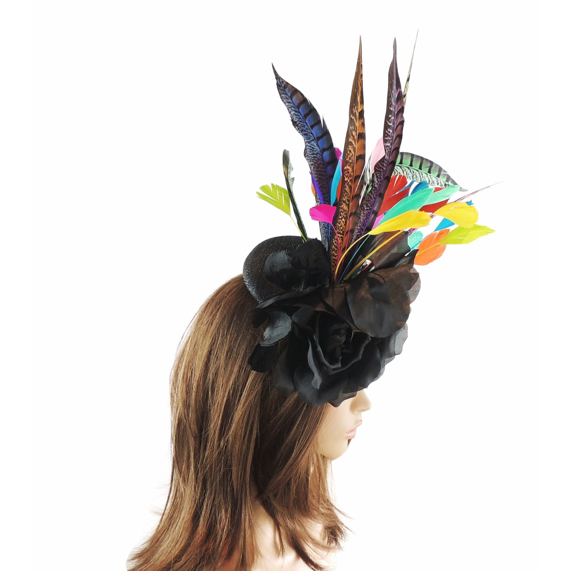 Oceane Oaks Derby Ascot Multicolour Fascinator Hat - Hats By Cressida