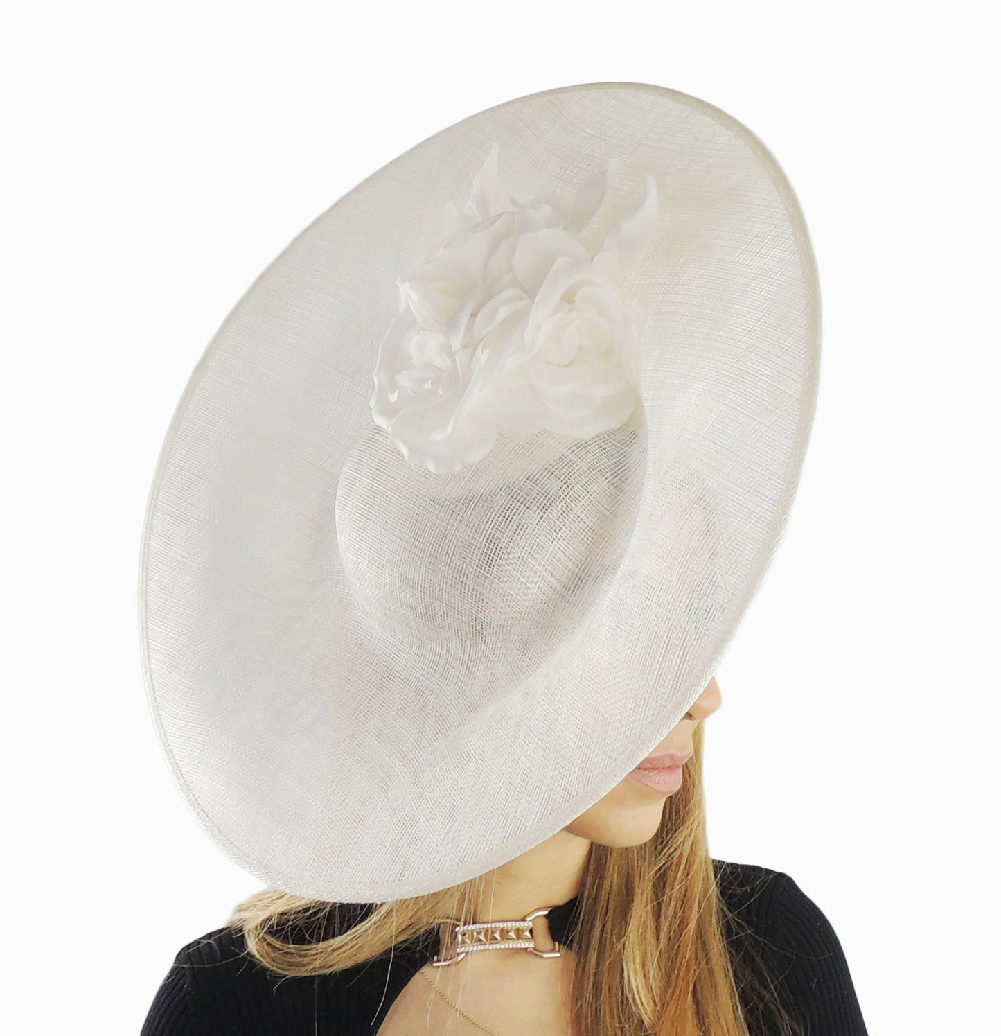 Olga Feather Cruelty Free Large Ascot Disc Fascinator Hat