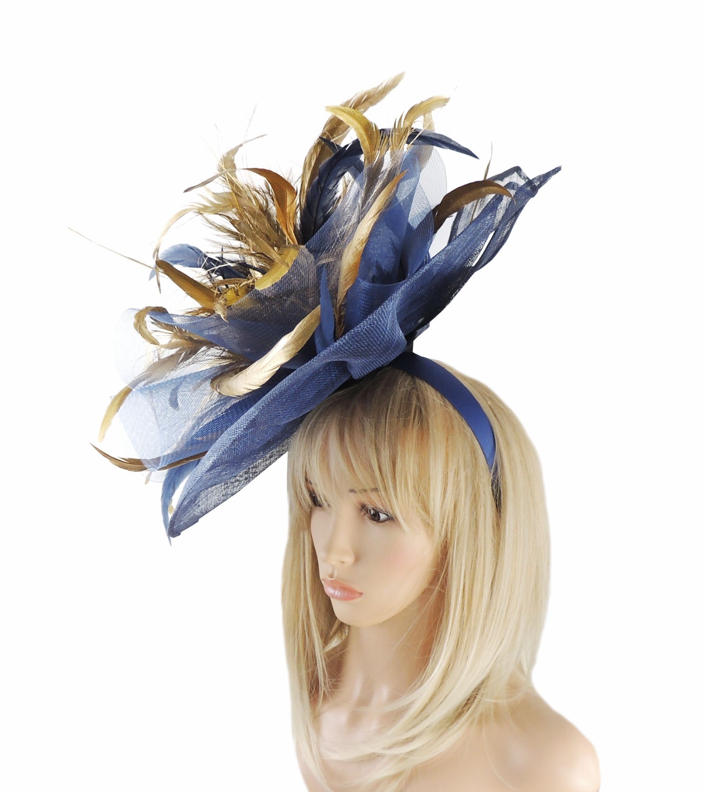 Susan Large Feather Royal Ascot Fascinator Hat - Hats By Cressida