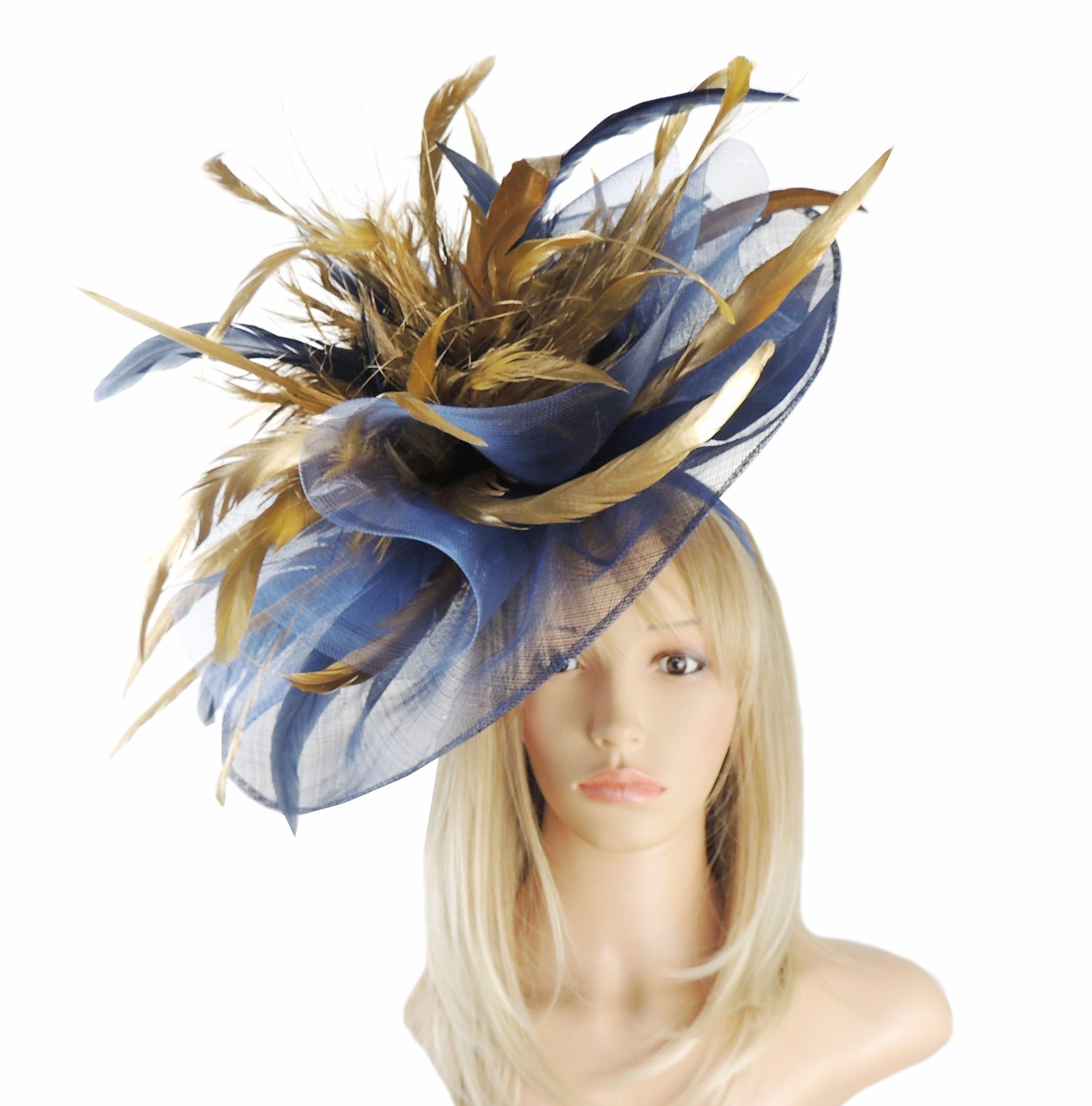Susan Large Feather Royal Ascot Fascinator Hat - Hats By Cressida